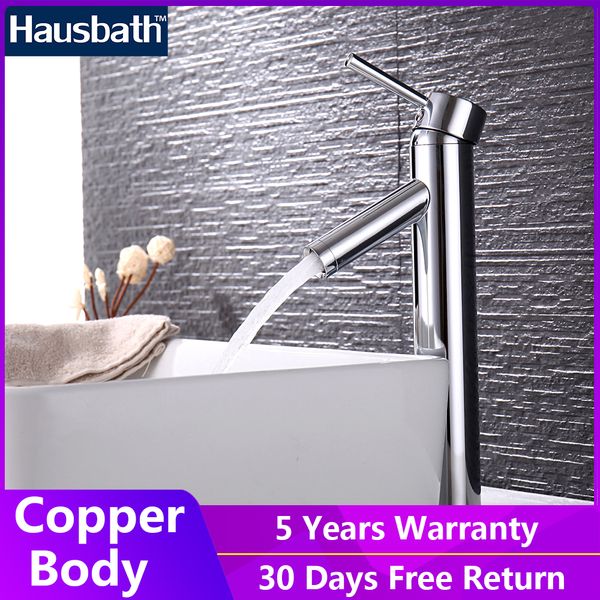 

bathroom basin faucet mixer tap single handle single hole water tall sink deck mounted chrome finished cold waterfall