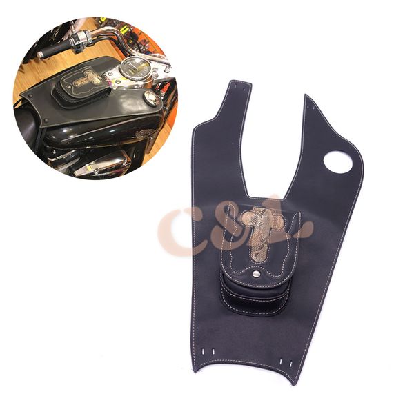 

black pu leather right tank cap panel cover bag for shadow vt750 c2 c4 rc50 rc53 2004-2011