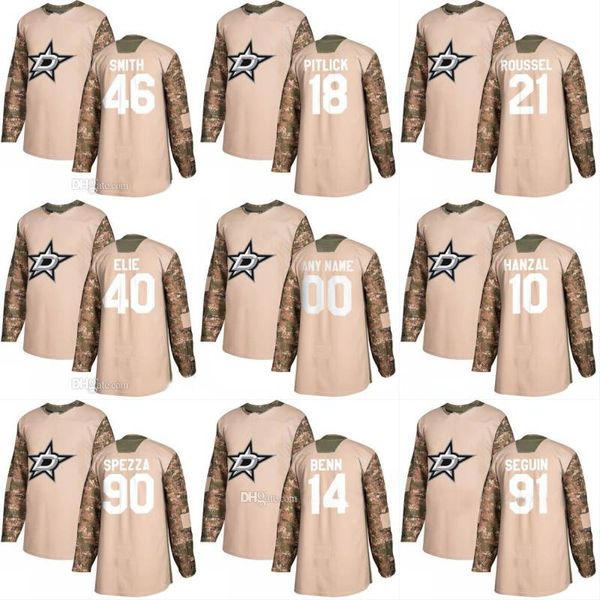 

2018 Camo Veterans Day 47 Alexander Radulov 25 Brett Ritchie 2 Dan Hamhuis 48 Dillon Heatherington Dallas Stars Custom Hockey Jerseys