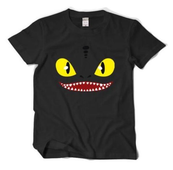

how to train your dragon 2 toothless night fury printed t shirts, Black;white