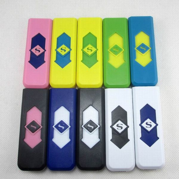 

Cigarette Lighters USB Rechargeable Battery Electronic Cigarettes Lighter Windproof Flameless No Gas Fuel ABS Flame Retardant Plastic