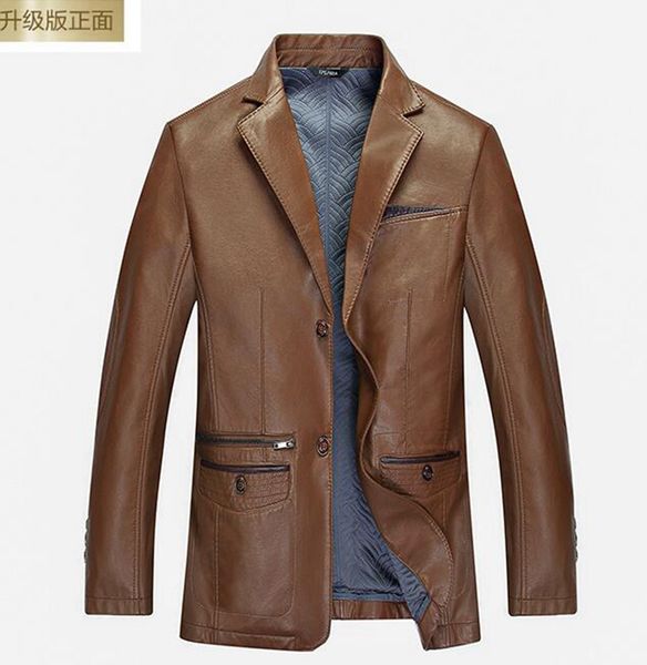 

men's spring and autumn high-quality european and american new fashion trend personality slimming warm pure color fur coat m-3xl, Black