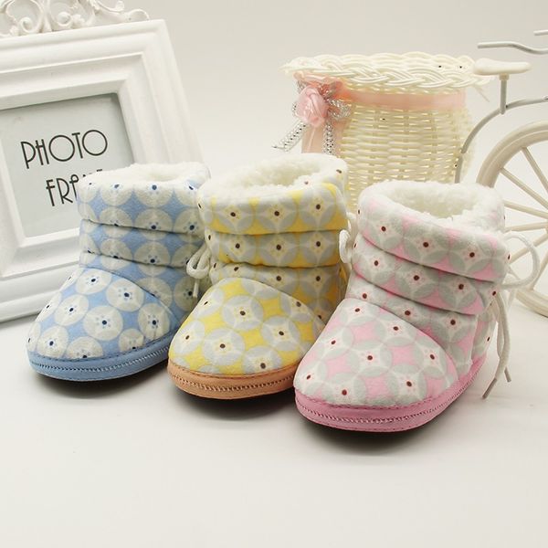 

winter baby cute plus fluff warm boots infant casual boots toddler coral fleece shoes prewalker coins circle 6-12m, Black;grey