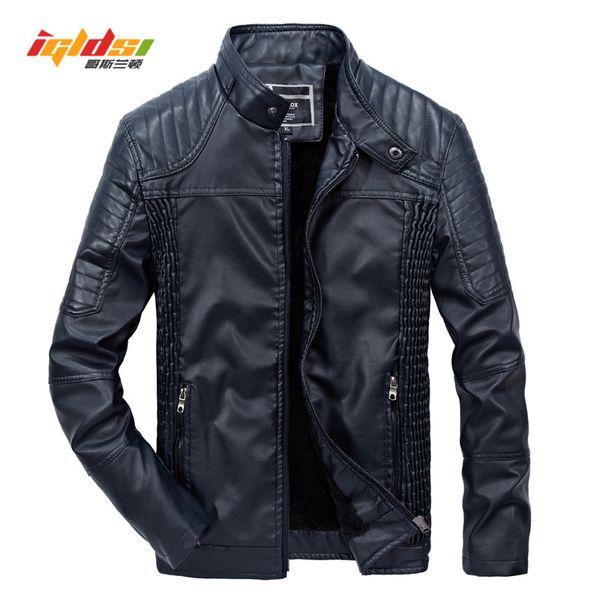 

2018 new men winter pu leather jacket fashion casual biker motorcycle jacket male outerwear coats plus size 3xl, Black;brown
