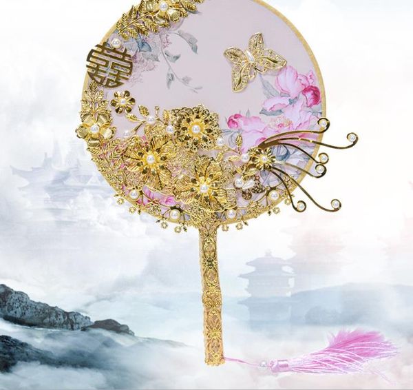 

2018 new wedding wedding bridal group fan holding chinese classical palace style fan wedding decoration chinese style
