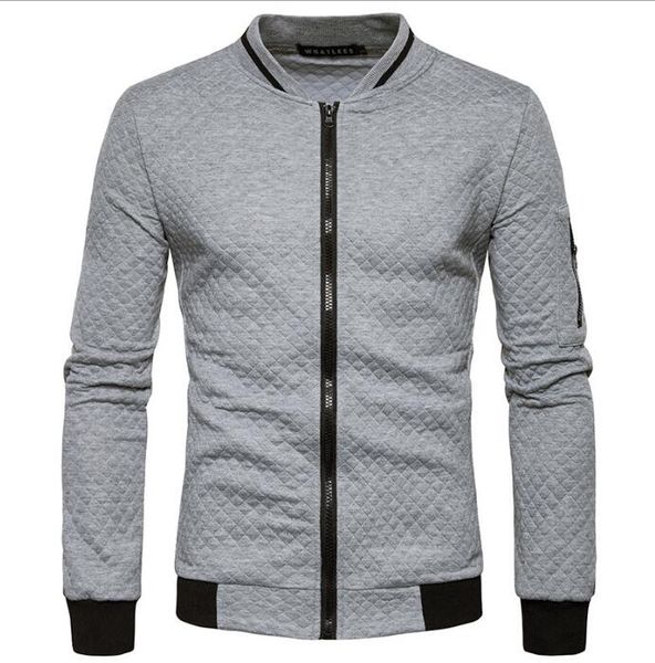 

Zipper Collar Casual Hoodie Coat Mens Bomber Jacket Designer Sweatshirts Contrast Color Sportswear Fashion Coats Mens Outwear Streetwear