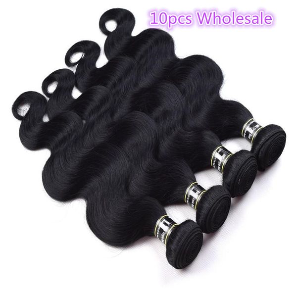 

оптовая 10 шт./лот бразильский virgin волос jet black 1# body wave человеческих волос ткать высокое качество бразильский virgin волос пучки