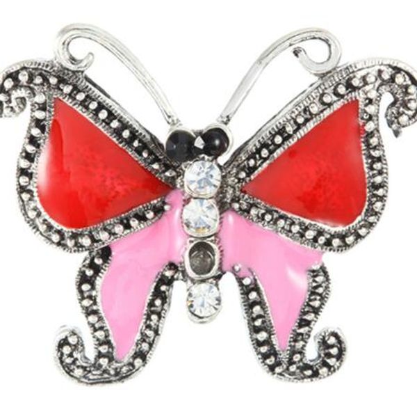 

20pcs/lot new oil painting snap jewelry butterfly ginger snap buttons diy 18mm snap bracelets neklace button women diy jewelry, Bronze;silver