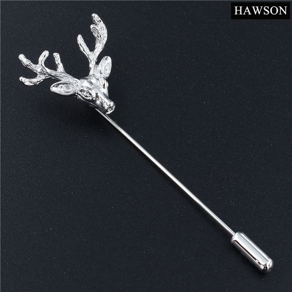 

deer brooches pin for men christmas gift elk pattern lapel pin, Gray