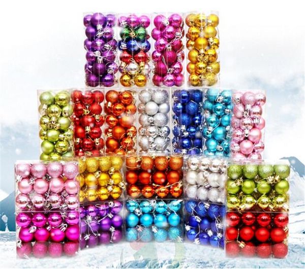 

24 шт./лот 30 мм рождественская елка декор мяч безделушка xmas партия висит мяч украшения украшения для дома рождественские украшения подаро