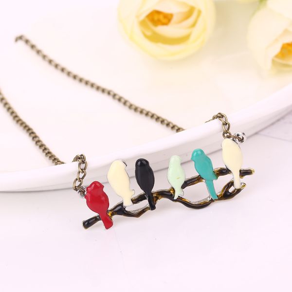 

sweater lovely bird on branch necklace women necklace jewelry clothing accessories long chainnecklaces, Silver