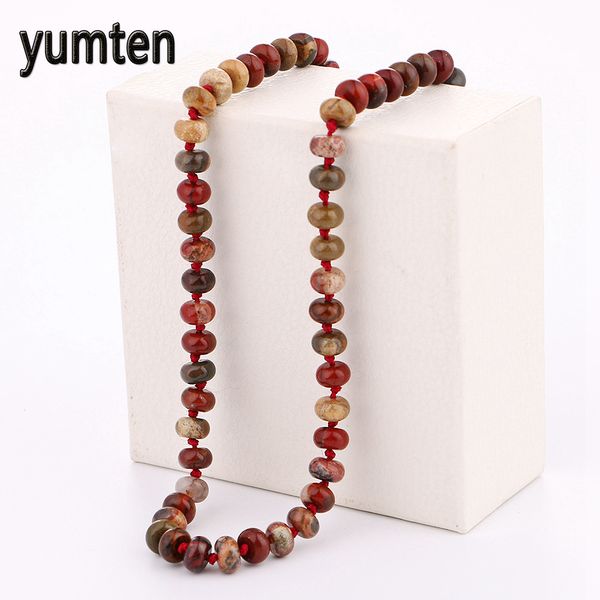 

yumten natural stone redstone necklace power round women jewelry jewelry men gem teen wolf punk perolas ocs horse colar cc, Silver