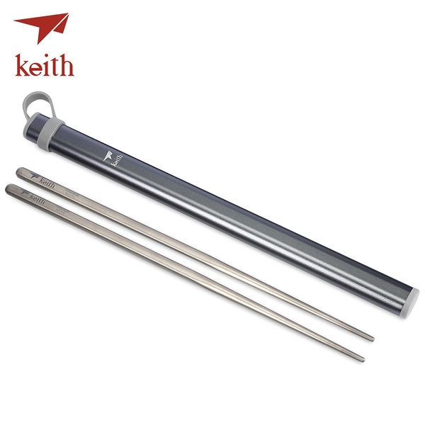 Hot Keith Ao Ar Livre Portátil Titanium Pauzinhos Talheres Leve Puro material de titânio, ambientalmente amigável de metal para ferramenta de cozinha