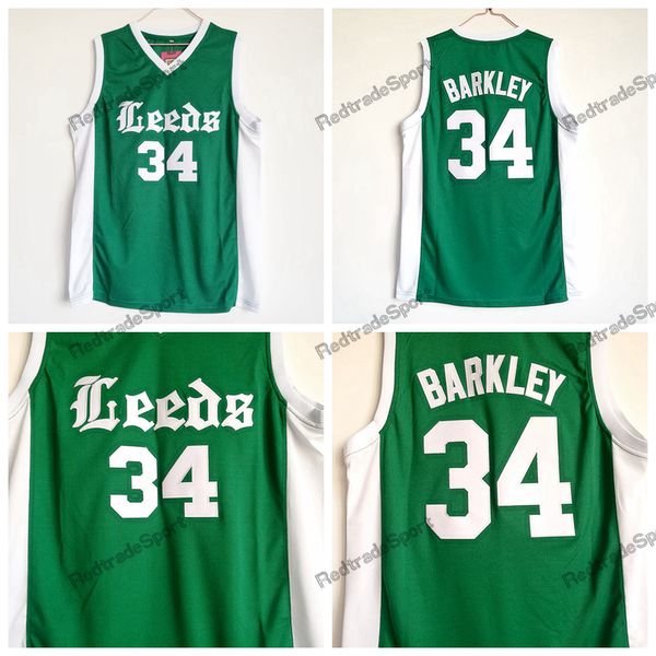 

mens charles barkley #34 leeds high school green vintage basketball jerseys green charles barkley stitched shirts, Black