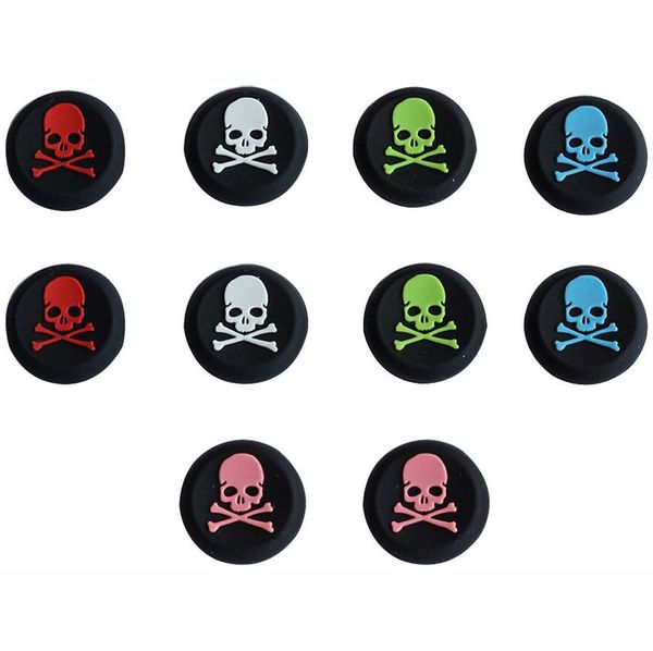 Skeleton Skull Head Silikon Analog Controller Cover Thumbstick Thumb Grip Joystick Cap Grips für PS5 PS4 PS3 Xbox One 360 DHL FEDEX UPS KOSTENLOSER VERSAND