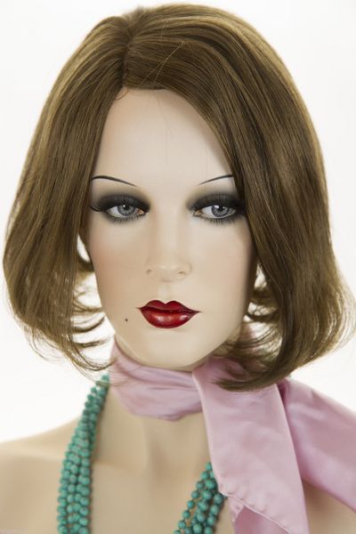 

medium golden brown brunette medium human hair straight wigs, Black;brown