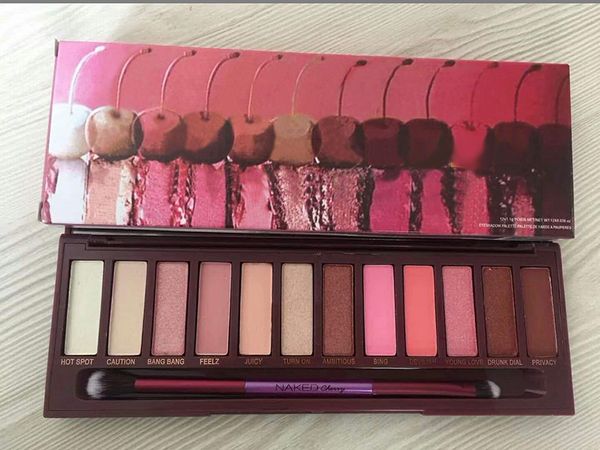 

Makeup palette cherry eye hadow palette 12 hade with bru h matte himmer highlighter bronzer palette blu h free