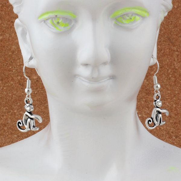 

Monkey Earrings Silver Fish Ear Hook 20pairs/lot Antique Silver Chandelier Jewelry 13x33mm A-209e