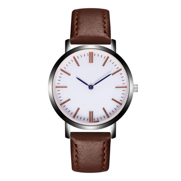 

mens watch retro design leather band analog alloy quartz wrist watches men male clock relogio masculino montre homme 2018, Slivery;brown