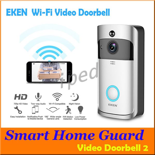 

eken smart wireless doorbell hd 720p wifi video doorbell night vision motion detection alarm door phone visual intercom camera video dhl 10