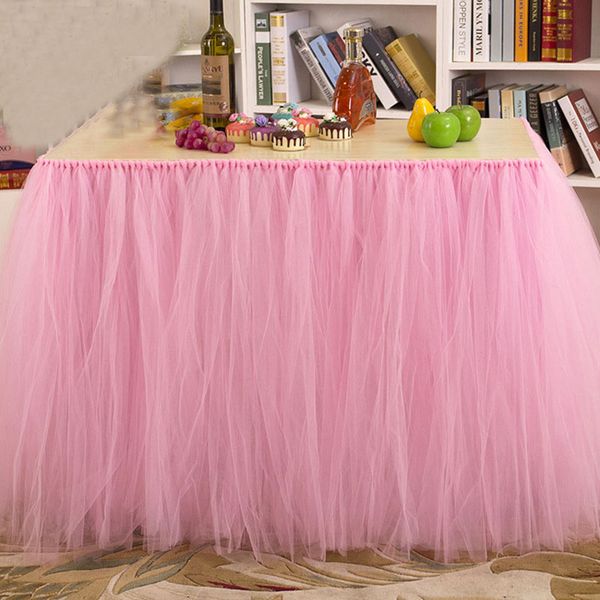 2019 Tulle Table Skirt Diy Tutu Tableware Skirts For Wedding