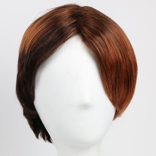 Short Ombre Brown Wig For Black White Women Mens Short Synthetic