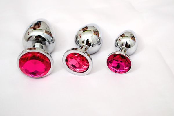 3 Größen Small+Medium+Big Edelstahl Anal Plug Set Anales Metall Jeweled Butt Plug Juguetes Anal Sex Spielzeug für Paare Y18110106