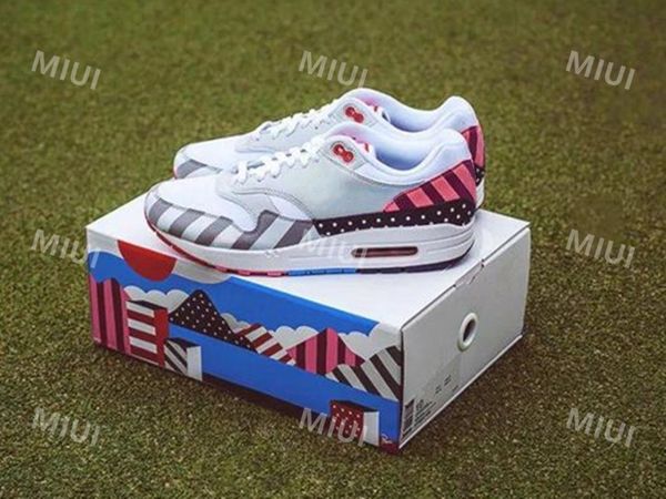 

new piet parra maxes 1 man woman white multi grey blue running shoes sports rubber outsole trainers designer athletic sneakers at3057-100