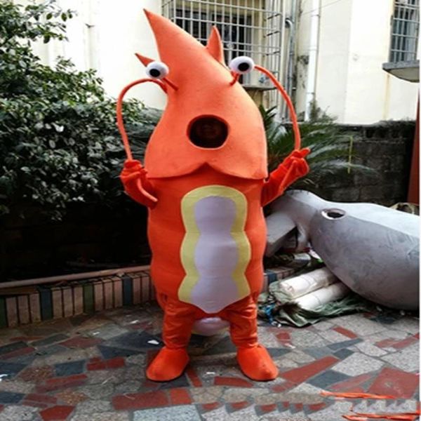 2018 Vendita in fabbrica Costume mascotte di gamberetti caldi Oceano Mascotte animale Costumi di gamberetti arancioni per adulti Costumi di cartoni animati Costumi pubblicitari