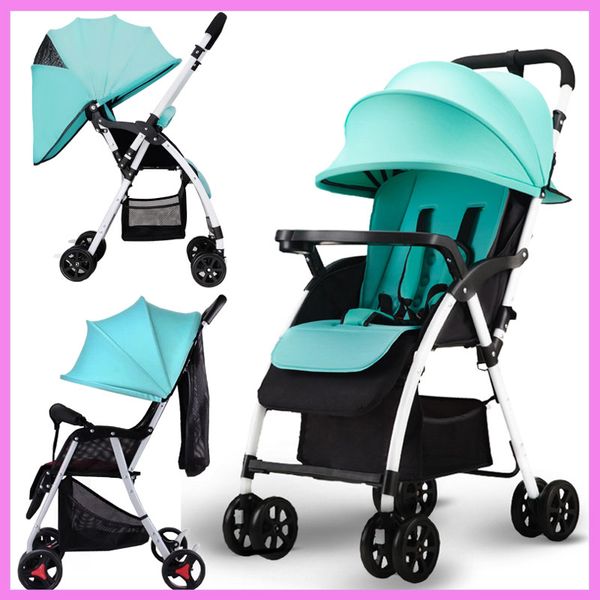 

ultra light portable folding baby stroller can sit lie reverse handle four wheels umbrella car airplane baby stroller pushchair