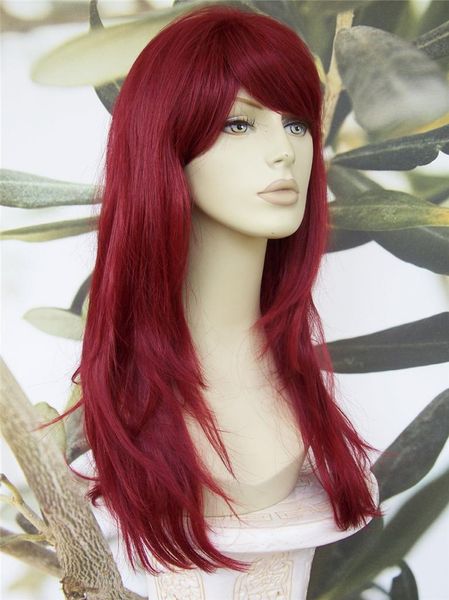 

fashion exquisite long red wavy hair wigs, Black;brown