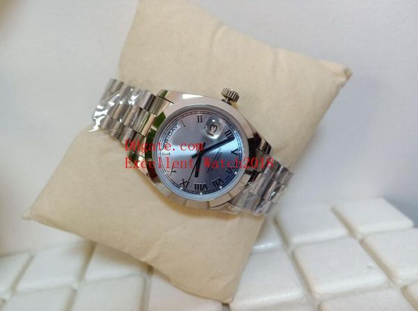 

sell fashion watches 36 mm 118346 218206 date president ice blue roman dial asia 2813 automatic mechanical watch watc, Slivery;brown