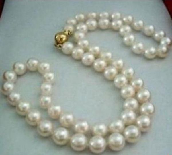 

noble 9-10mm natural white south seas pearl necklace 22inch 14k gold clasp, Silver