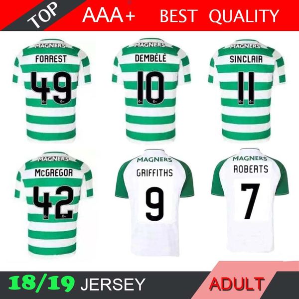 

18 19 celtic home occer jer ey away hort leeve occer jer ey griffith dembele inclair rogic mcgregor robert forre t football hirt uni