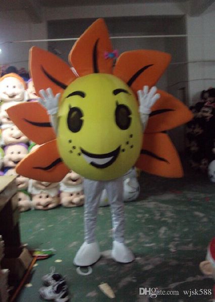 

2018 sunflower halloween costume fancy dress outfit activities exhibition mascot, Red;yellow