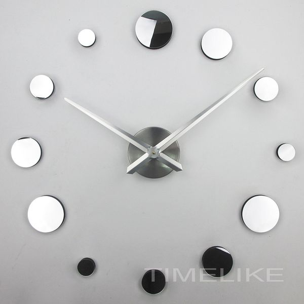 

2018 new circular set 3d diy acrylic mirror wall clocks mirror sticker diy home decoration round large wall clock meetting room
