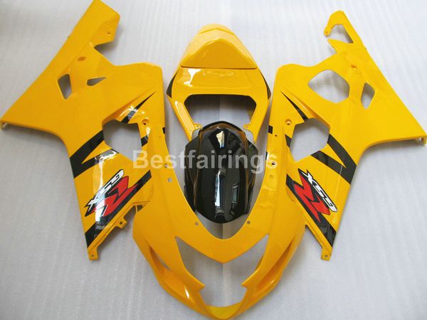 Hochwertiges Verkleidungskit für Suzuki GSXR600 GSXR750 2004 2005 Yellow Black GSXR 600 750 K4 K5 Verkleidungen FF35