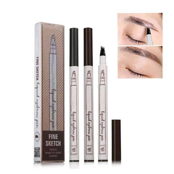 

3 colors eye brow tint cosmetics natural long lasting paint tattoo eyebrow waterproof black brown eyebrow pencil
