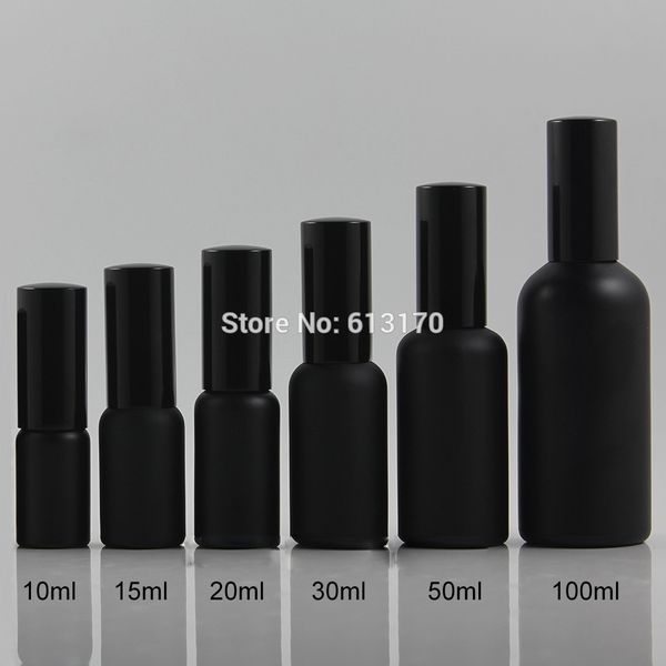 

10ml,15ml,30ml,50ml,100ml black frosted glass spray bottle with black pump,empty essential oil vials,perfume bottle