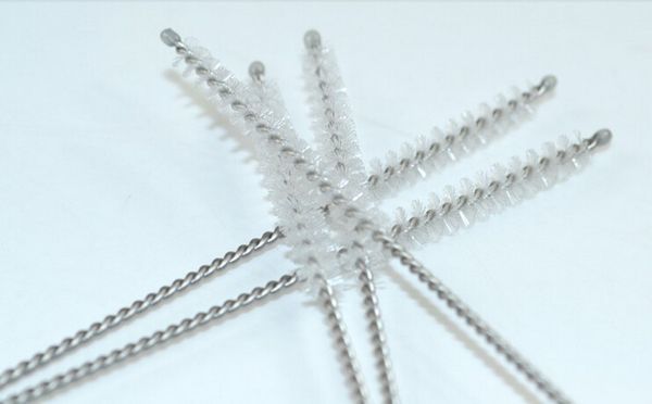 

wholesale-b10b the 175x30x7mm 20pcs/lot metal stainless steel drinking straw brush