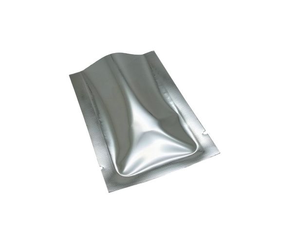 

500Pcs/lot Open Top Silver Aluminium Foil Bags Heat Seal Vacuum packaging Bag Powder Storage Mylar Foil Package Bags