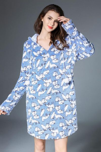 

winter brand new women's sleep lounge,cute warm fleece sleeping home clothing,femme robes,soft sales plus size, Black;red