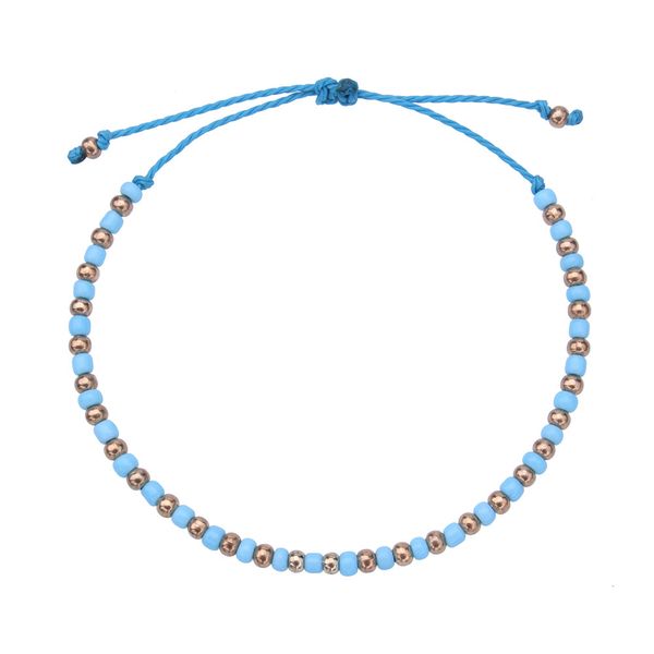 

environment friendly waterproof waxed thread green glass seed bead bracelet with brass beads friendship bracelets woman man kid, Black