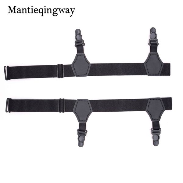 

mantieqingway mens ajustables sock garters for mens suspenders resistance men's hose clamps socks holders anti-slips belt, Black;white