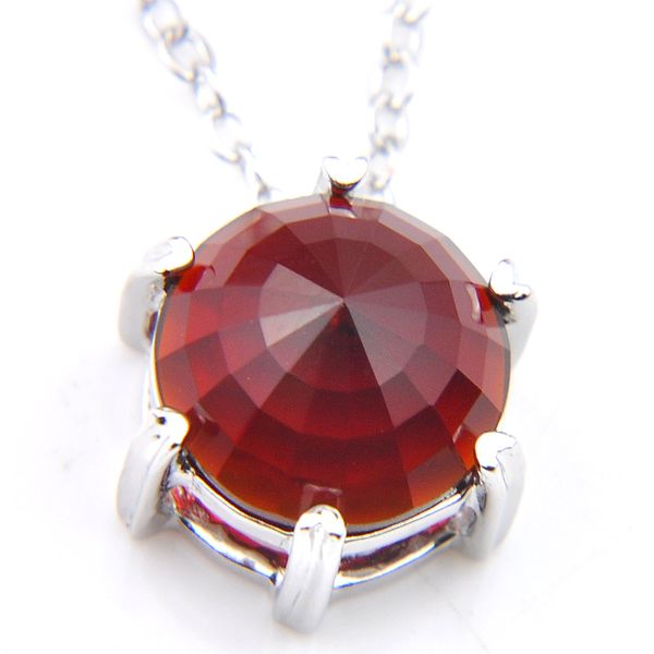 

10pcs luckyshine fashion wedding pendants jewelry round red z crystal gemstone women retro silver pendants necklaces