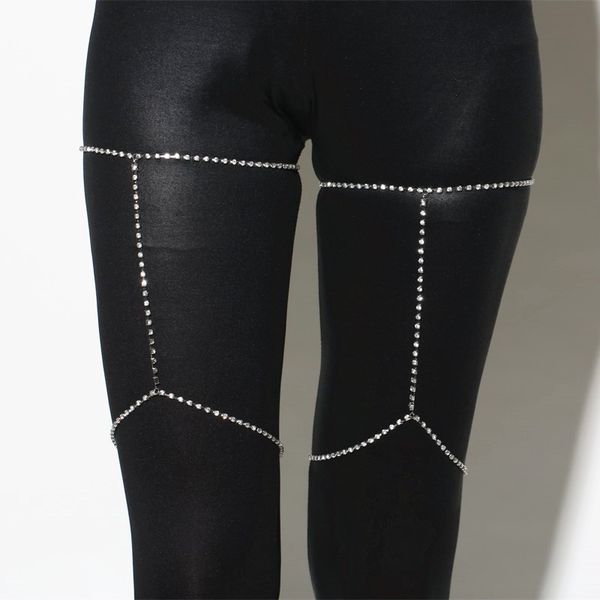 

1 pcs leg chain women rhinestone anklet for women rock chain 2017 club night accessories, Silver