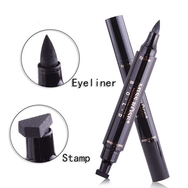 Selo Delineador Selo Cabeça Dupla Miss Rose 2 Estilos Eye Liner Pen Olhos Maquiagem Ferramentas À Prova D 'Água Fácil de Usar Delineador Preto