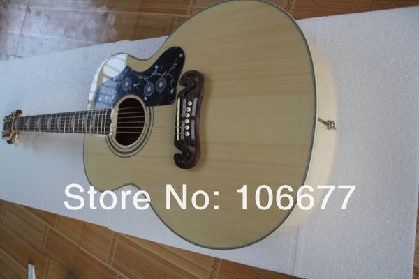 Top Quality G J200 NA 43 Top in abete massello PalissandroSide Back Chitarra acustica Nature Wood