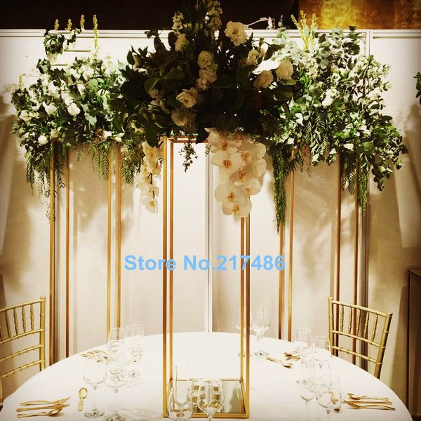 

New style gold/Silver Flower Vase Trumpet Shape Wedding Table Centerpiece Event Road Lead Flower Vase best0058