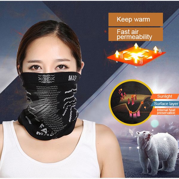 

cycling riding windproof mask outdoor sports warm snowboard ski neck face mask bicycle accessaries easy to wash #3n07, Black